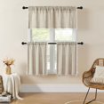thumbnail image 2 of Boho Farmhouse Kitchen Valances for Windows Taupe Country Valance Curtains for Living Room Bedroom Modern Rustic Cotton Linen Tassel Topper Window Curtain, 52"W x 18"L, 2 of 5