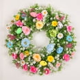 thumbnail image 6 of Easter Wreath for Front Door, Artificial Colorful Flower & Egg Garland, Spring Welcome Sign for Wall, Window, Party and Home Decor, 6 of 7