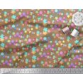 thumbnail image 3 of Soimoi Brown Rayon Fabric Insect & Floral Clip Art Print Fabric by Yard 56 Inch Wide, 3 of 3