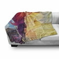 thumbnail image 3 of Retro Soft Flannel Fleece Throw Blanket, Abstract Watercolor Artwork Elements Natural Waved Creative Composition, Cozy Plush for Indoor and Outdoor Use, 50" x 60", Multicolor, by Ambesonne, 3 of 6