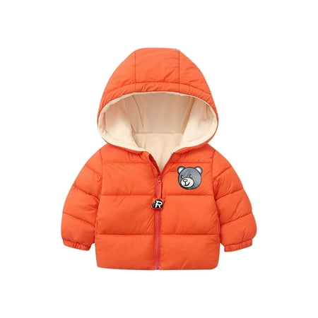 

FRSASU Kids Clothing Clearance Infant Baby Boys and Girls Hooded Lamb Cashmere Autumn and Winter Padded Jacket
