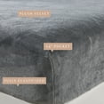 thumbnail image 5 of Great Bay Home Fitted Sheet - Ultra Soft Velvet Plush - Queen, Dark Grey, 5 of 6