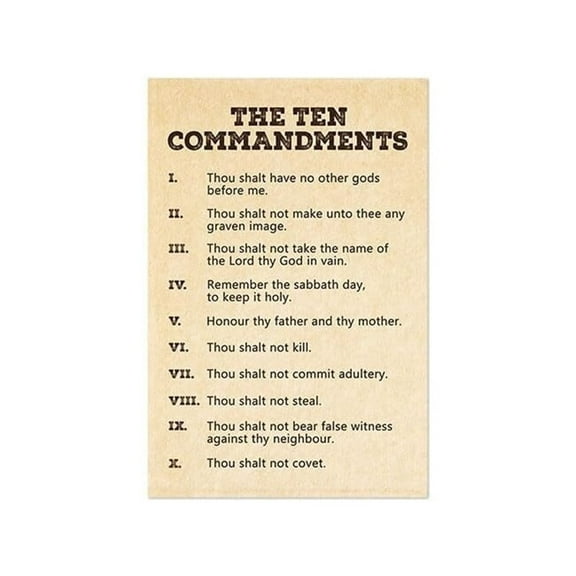 Generic The Ten Commandments Poster, 10 Commandments Religion Wall Art, Religious Bible Old Testament Rules Scripture Verse Decalogue Cool Wall Decor Art Print Poster