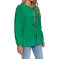thumbnail image 2 of Women Tie Front Tops Blouses Long Puff Sleeve Peplum Babydoll Bow Shirt Summer Coquette Tops, 2 of 6