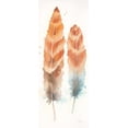 thumbnail image 2 of Coulter, Cynthia 12x24 Black Ornate Wood Framed with Double Matting Museum Art Print Titled - Watercolor Feathers Panel II, 2 of 4