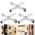 thumbnail image 6 of AEVXKHI 3PCS 4 in 1 Utilities Key, 4 Way Zinc Alloy Cross Key, Multi-Functional Utilities Key, Stopcock Key Tool for Electric, Water, Gas Meter Boxes & Cabinets, 6 of 10