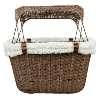 Concord Woven Front Mount Storage Bicycle Basket with Straps, Brown 