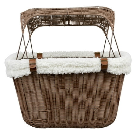 PetSafe Happy Ride Wicker Bicycle Basket for Small Pets, Up to 13 lb, Handlebar Mount