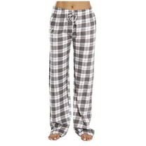 Patlollav Womens Spring and Autumn Plaid Print Sports Casual Home Pants Loose Sweatpants
