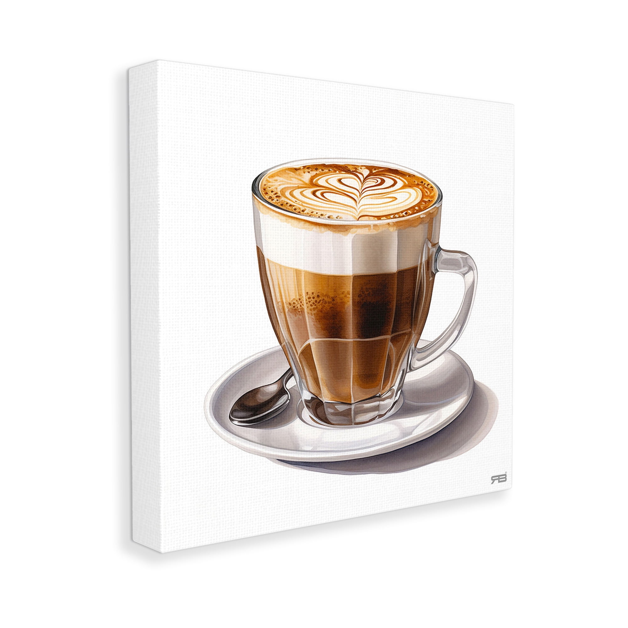Stupell Industries Latte with Milk Pattern Food & Beverage Painting Gallery Wrapped Canvas Art Print Wall Art, 17 x 17