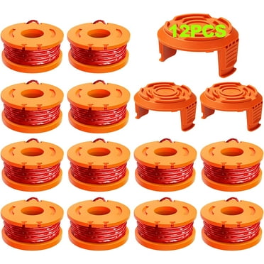 0.065" x 10′Weed Eater String,Trimmer String Compatible with Worx,(WA0010)Replacement Trimmer Spool Line,(12 Pack Grass Trimmer Line,3 Trimmer Cap)