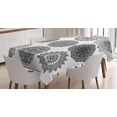 thumbnail image 1 of Ambesonne Oriental Tablecloth Rectangular Table Cover, Ottoman Inspired Mandala, 60"x84", White and Black, 1 of 3