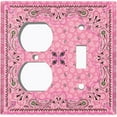 thumbnail image 4 of Metal Light Switch Plate Cover Pink Paisley Bandana Spotted Tile Pattern TIL083, 4 of 13