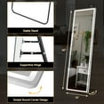thumbnail image 3 of GIANNA 60"x16" LED Full Length Mirror with Aluminum Frame and Polished Glass for Bedroom, 3 of 6