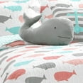 thumbnail image 5 of Lush Decor Whale Kids Animal Print Polyester Reversible Quilt, Full/Queen, Pink/Aqua, 5-Pc Set, 5 of 8