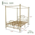 thumbnail image 6 of alazyhome Full Size Canopy Metal Bed Frame, Metal Slat Support, Gold, 6 of 6