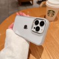 thumbnail image 1 of Luxury Metal Camera Ring Protect Case for iPhone 16 15 14 13 12 11 Pro Max Clear Acrylic Shockproof Armor Defender Bumper Cover Silver For iPhone11Pro Max, 1 of 6