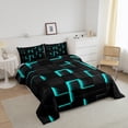 thumbnail image 3 of Erosebridal Gradient Checkered Bedding King Comforter Set,Buffalo Stereoscopic Bedding Sets King with Comforter,Geometry Decor,Reversible,Super Cozy,3-Piece, 3 of 7