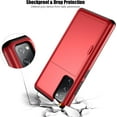 thumbnail image 5 of Samsung S20 FE Case with Card Holder Dual Layer Heavy Duty Protective Galaxy S20 FE Case Hidden Card Slot Slim Wallet Case for Samsung S20 FE 5G 6.5''(Red), 5 of 13