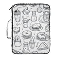 thumbnail image 2 of Haosy Accordion File Organizer Zipper Binder 500 Sheet 6-Tab Expanding File Folder Multi-Pocket 1.2 Inch 3 Ring Pizza Burger Fruit Line, 2 of 7