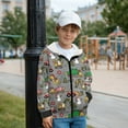 thumbnail image 2 of Xoenoiee Dinosau Snowman Excavator Tree Print Fleece Hoodies for Boys Teens Kids Christmas Sweatshirts Hooded Jumper with Pocket Outfits Xmas Tops Fall Winter Jackets Sweater with Full Zipper, S, 2 of 7