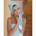 thumbnail image 7 of Aqua Beige Striped Towel Set of 3, Soft Microfiber Bath Towels, Hand Towel, Washcloths, Modern Farmhouse Retro Lines Quick-Dry Absorbent Towels for Bathroom Kitchen Hotel Beach Gym Spa, 7 of 7