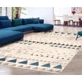 thumbnail image 2 of ECARPETGALLERY Modern Geometric Area Rug for Living Room Bedroom, Ivory Blue Carpet, 5'3'' x 7'3'', 2 of 8