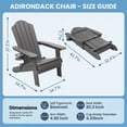 thumbnail image 2 of JEKO&JEKO Folding Adirondack Chair Set of 4 with Cup Holder, HIPS All-Weather Outdoor Chair for Patio, Garden, Backyard, Deck – Gray, 2 of 5