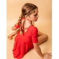 thumbnail image 2 of Leveret Girls Short Sleeve Skirt Leotard Classic Solid Color Color: Red Size: X LARGE, 2 of 2