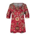 thumbnail image 3 of Blouses à Manches Courtes pour Femmes Mode Été Col en V Loisirs Manches Courtes Hauts Imprimés Blouses à Manches Courtes pour Femmes, 3 of 6