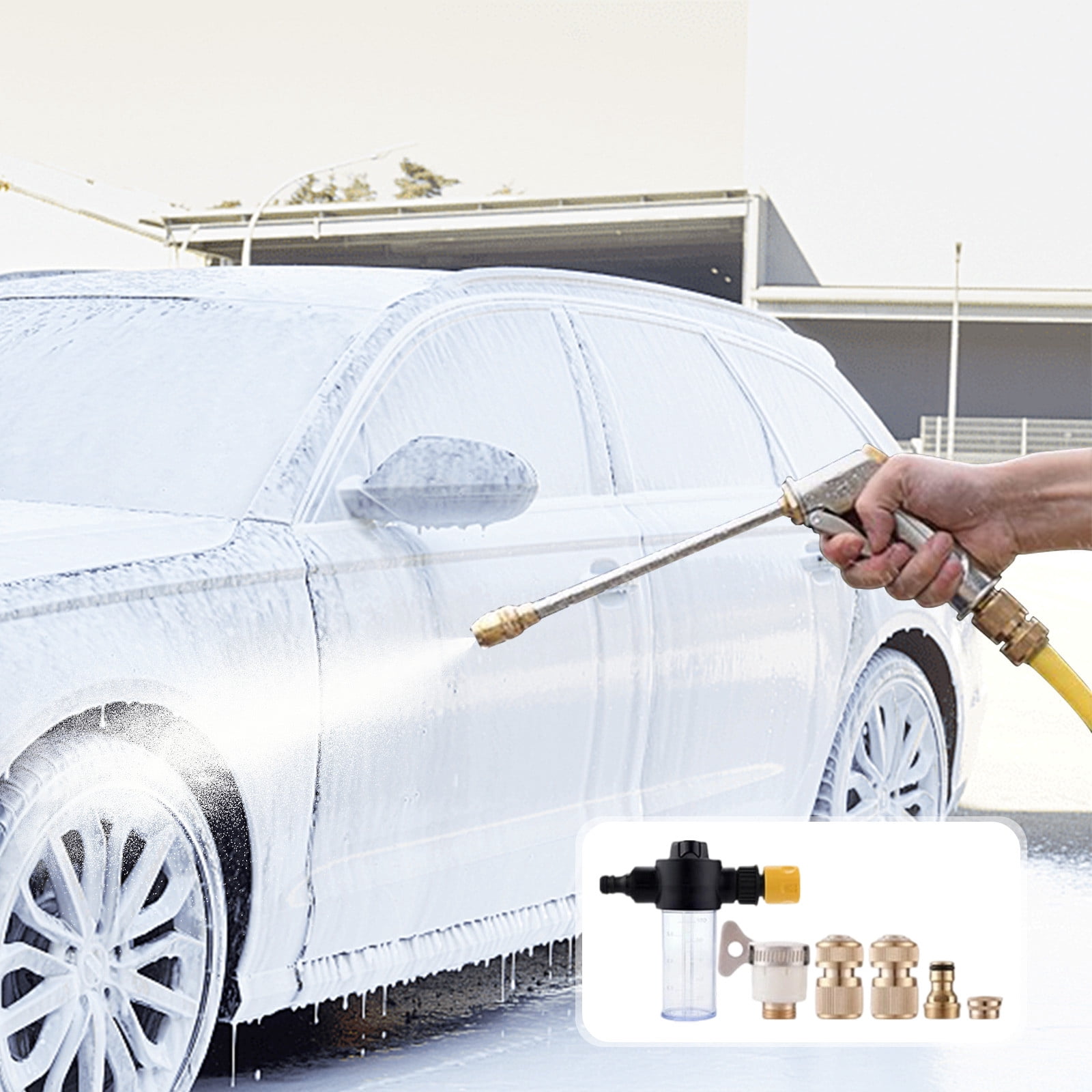 Bxaolu High Pressure Foam Spray for Garden Hose, Car Wash Soap Sprayer with 3.5oz/100cc Plastic Soap Dispenser Bottle, Adjustable Nozzle for Gardening, Solar Panel Cleaning, Pet Showering
