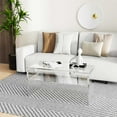 thumbnail image 3 of Ageszoe Coffee Table with Storage Shelf ,Acrylic Modern Clear End Table,Kid's Table for Livingroom, 32"L x 16"W x 16"H", 3 of 8