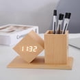 thumbnail image 5 of Digital Alarm Clock LED with Temperature Calendar Display Home Office Pencil Holder Desk Organizers, 5 of 5