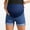 Blue, variant on Women's Maternity Denim Shorts Over Belly Pregnancy Summer High Waist Cuffed Hem Casual Jean Shorts with Pockets Blue L