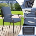 thumbnail image 3 of ALAULM 7-Piece Patio Dining Table and Chairs Outdoor Dining Set for 6 Patio Dining Sets with Rectangular Metal Table with Umbrella Hole for Patio, Backyard, Garden-Navy Blue, 3 of 6