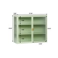 thumbnail image 2 of GUTALOR 27.56'' Modern Wall Cabinet with Glass Doors, Three-Tier Storage, Removable Shelves, 30lbs Capacity - Pantry, Bathroom, Laundry, and Living Room Cabinet-Green, 2 of 6