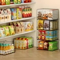 thumbnail image 7 of X-COSRACK 4-Pack Stackable Wire Storage Baskets, Foldable Carbon Steel Pantry Organizer Bins, Extra Large, Black, 7 of 7