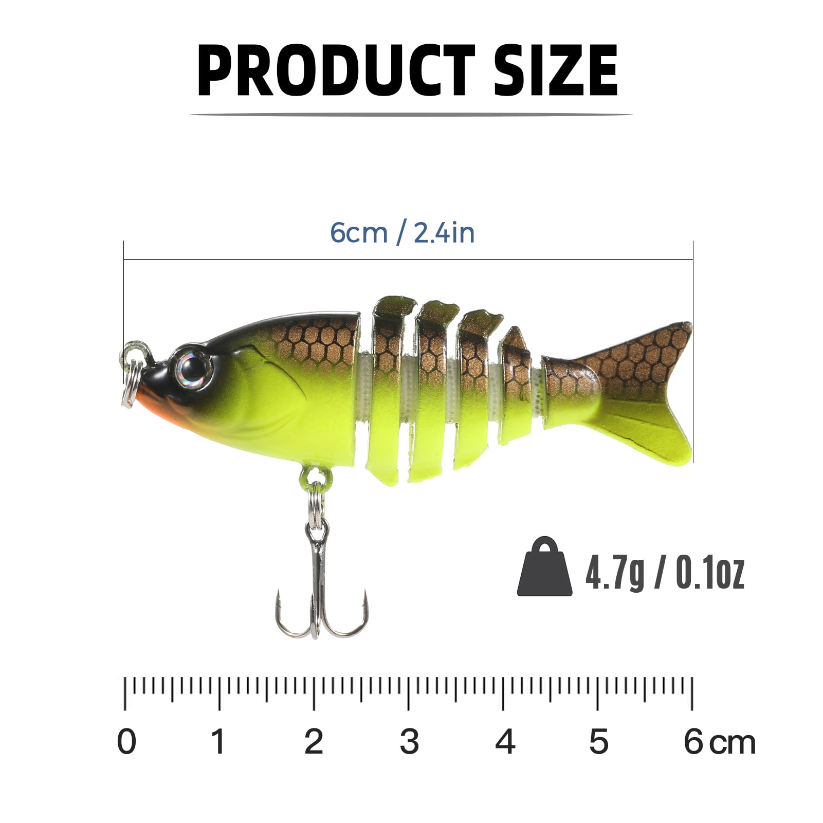 Gofishup Multi Jointed Swimbait 6cm 4.7g 6 Segment Lifelike Artificial Hard  Swim Bait Crankbait Fishing Lure 