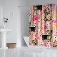 thumbnail image 2 of Yorkie Dog and Flower Florals Shower Curtain 84"x72" ,Bathroom Decorative Shower Curtains Set with 12 Hooks,Modern Waterproof Washable Shower Curtain, 2 of 6