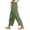 A-Army Green381, variant on Womens Wide Leg Pants Linen Side Slit Button Boho Style Trousers Retro Elastic Waist Baggy Breathable Pants Vacation