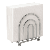 Chrome Napkin Holder for Kitchen Counter or Dining Table – Metal Napkin Stand with Raised Base for Standard and Café Napkins – Durable Indoor Use by Dependable Industries