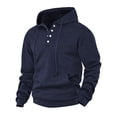 thumbnail image 4 of Afdoent Hoodies for Men Knit Pullover Hoodie Solid Color Long Sleeve Hooded Sweatshirt Casual Streetwear, 4 of 4