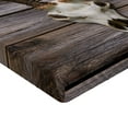 thumbnail image 2 of Ambesonne Deer Fitted Sheet, Rustic Antlers on Wood, Queen Size, Brown Beige, 2 of 3