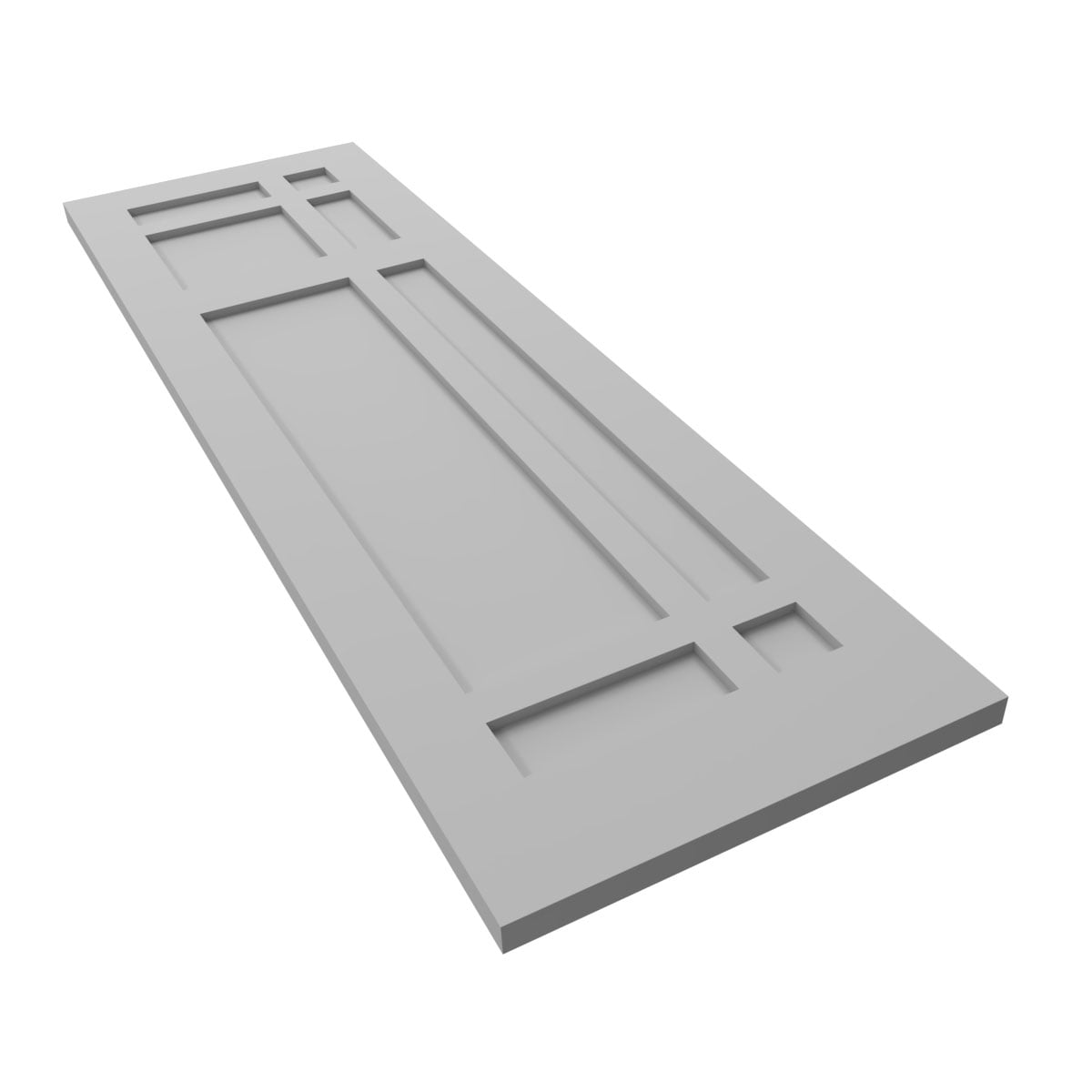 Ekena Millwork 18"W x 55"H True Fit PVC San Juan Capistrano Mission Style Fixed Mount Shutters, Primed (Per Pair - Hardware Not Included)