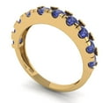 thumbnail image 2 of 1 ctw Wedding Band for Women - 14K Yellow Gold Simulated Tanzanite Stackable Eternity Ring, 2 of 6