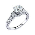 thumbnail image 2 of SuperJeweler 1 1/4 Carat Vintage Moissanite Engagement Ring In 14 Karat White Gold For Women, 2 of 6