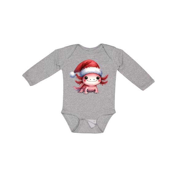 Inktastic Christmas Axolotl Boys or Girls Long Sleeve Baby Bodysuit