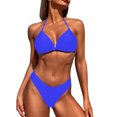 thumbnail image 4 of MKLEKYY Womens Swimsuit Cover Up Women's 2025 Solid Color Bikini Three Piece Beach Split Swimsuit Set, 4 of 5