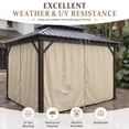 thumbnail image 4 of Kimunuk Outdoor Replacement Curtains for 10' X 12' Gazebo, Waterproof 4-Panels Cream Gazebo Universal Privacy Sidewall Curtains with Zipper for Patio Garden Backyard, Curtain Only, 4 of 8