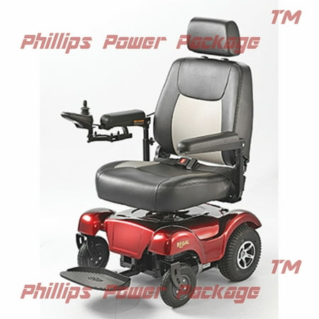 Merits - Regal - Rear Wheel Drive Power Chair - 20"W x 20"D - Red - PHILLIPS POWER PACKAGE TM - $500 VALUE